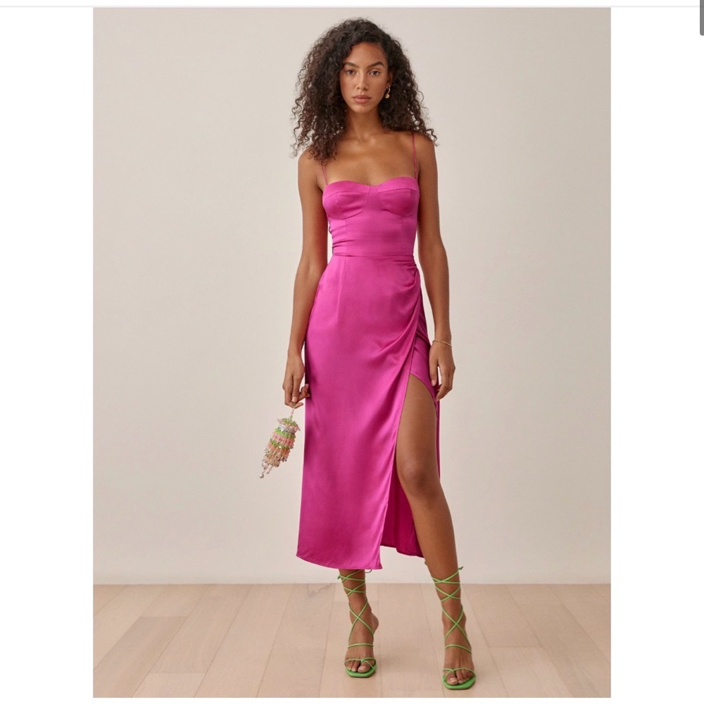 reformation marguerite dress pink